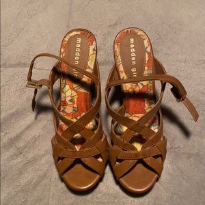 Brown wedges - madden girl size 7